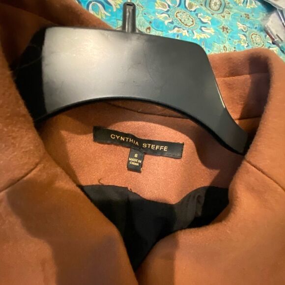 Cynthia Steffe color block wool and lambskin coat size 6 - Picture 12 of 14